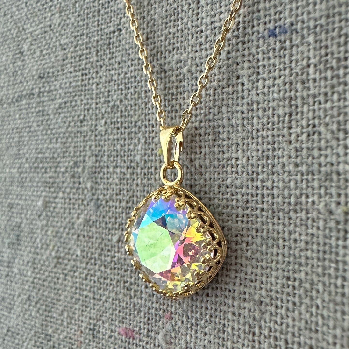 Large Cushion Crown Necklace