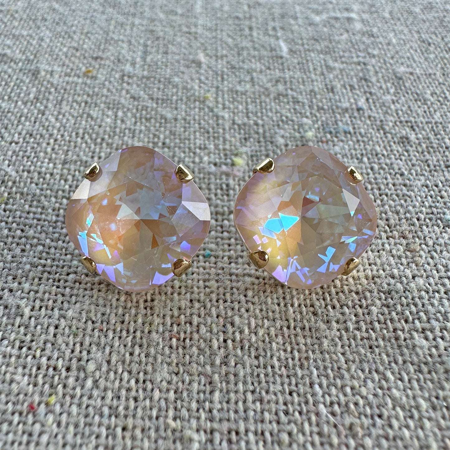 Large Cushion Post Earrings