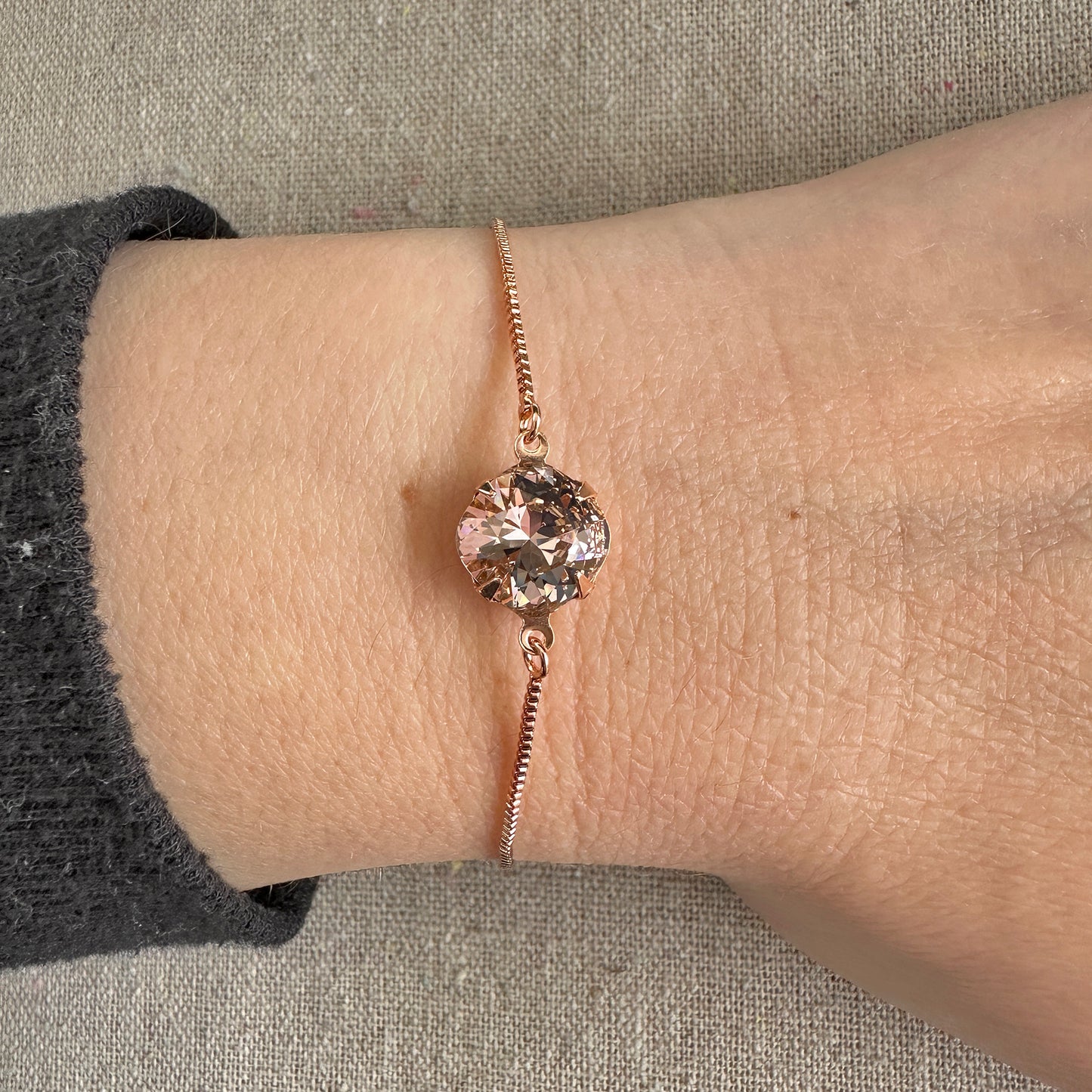 Cushion Solitaire Slider Bracelet • 10mm