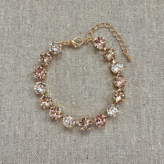 Diamante Adjustable Tennis Bracelet • Color Mix •8mm