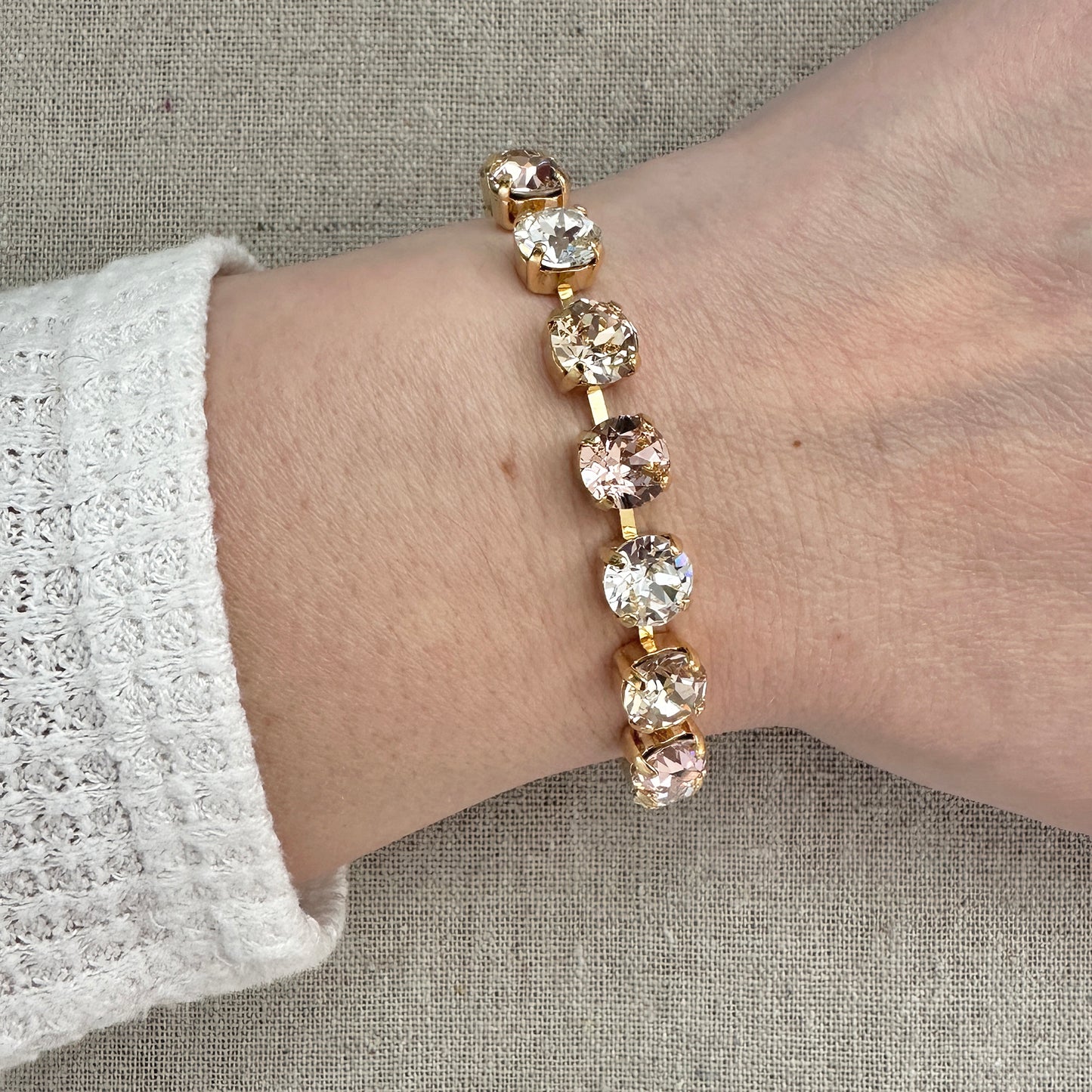 Diamante Adjustable Tennis Bracelet • Color Mix •8mm