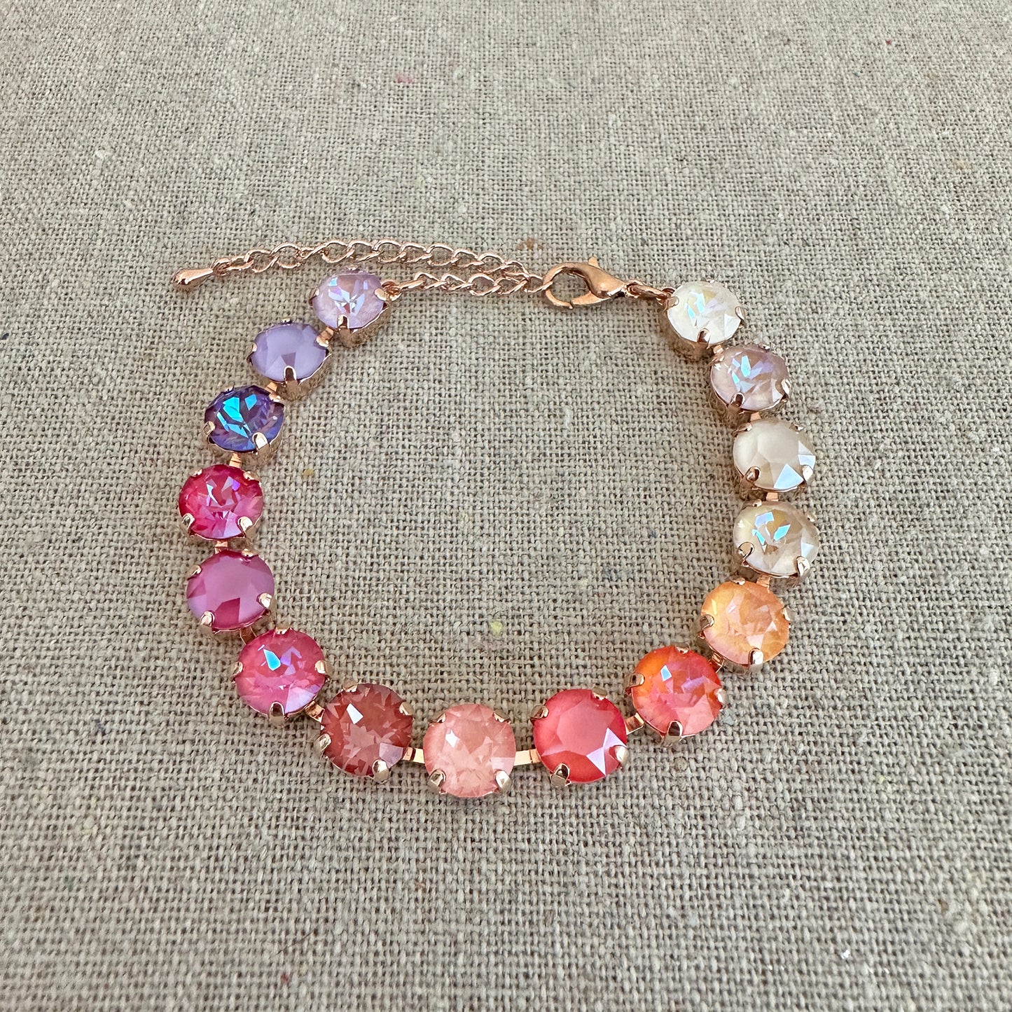 Diamante Adjustable Tennis Bracelet • 8mm • Warm Ombre