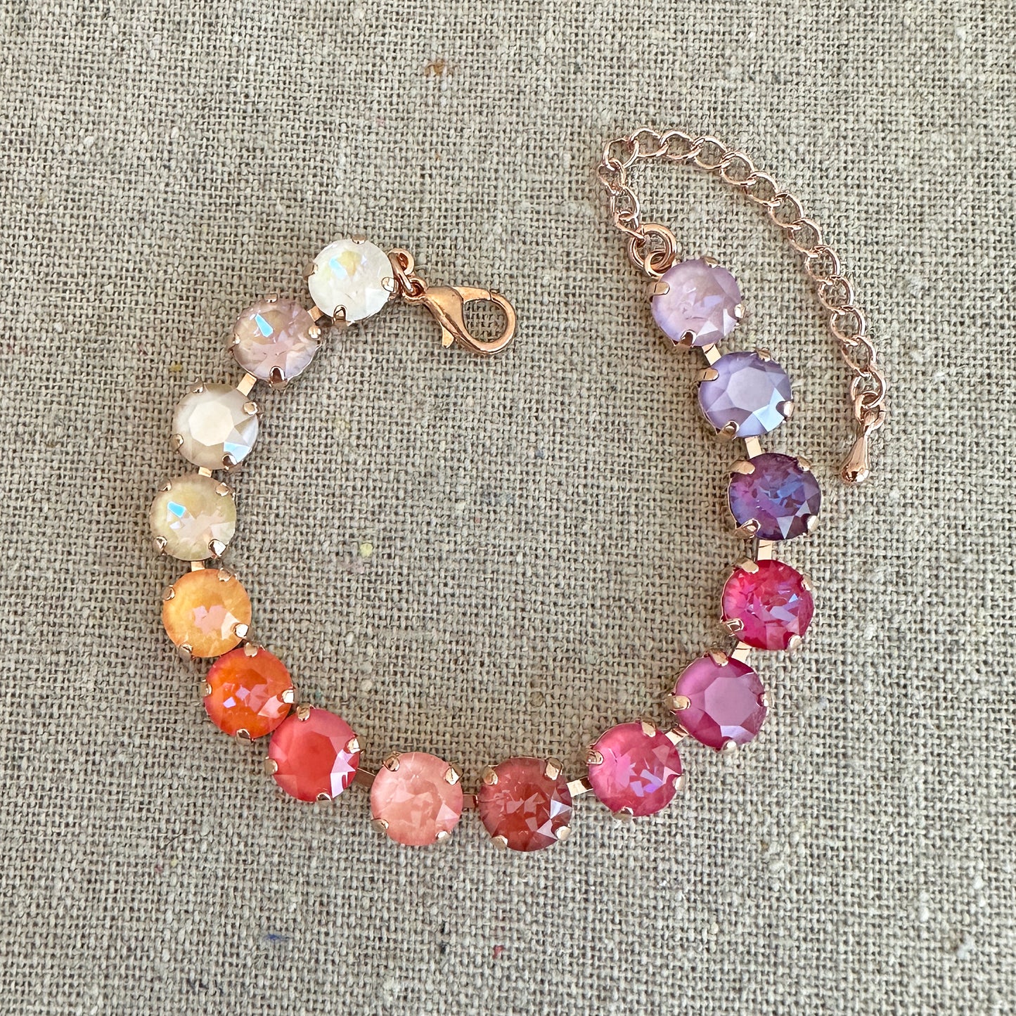 Diamante Adjustable Tennis Bracelet • 8mm • Warm Ombre