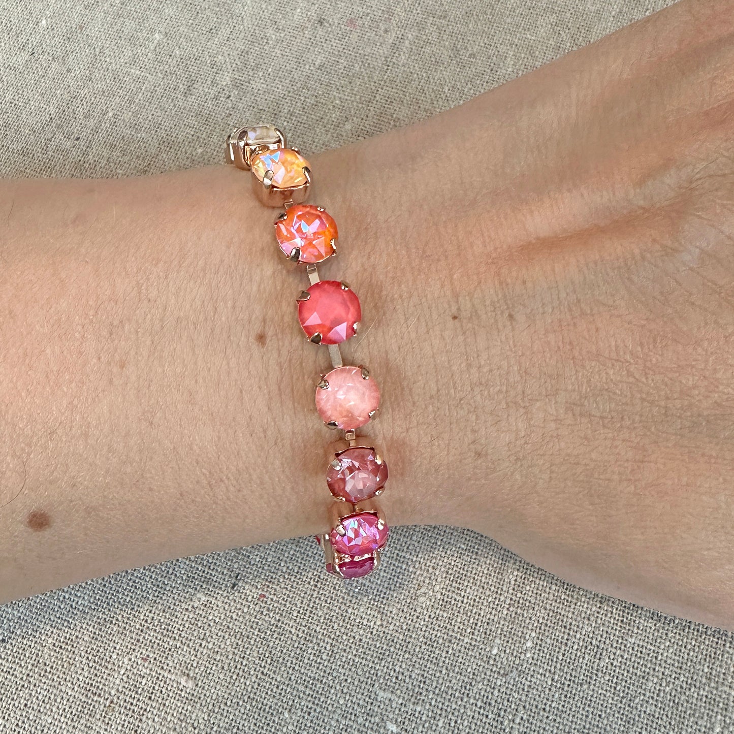 Diamante Adjustable Tennis Bracelet • 8mm • Warm Ombre