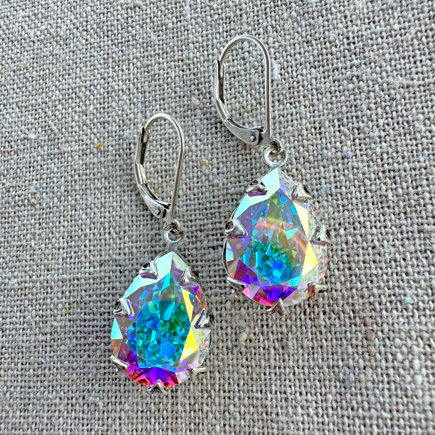 Large Pear Gothic Crown Earrings