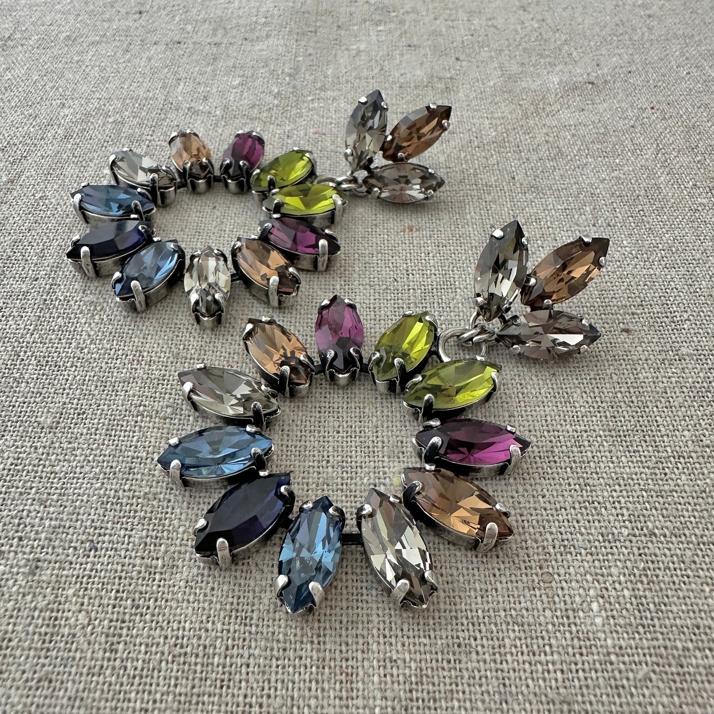 Marquise Wreath Statement Post Earrings • Earthy Jeweltone