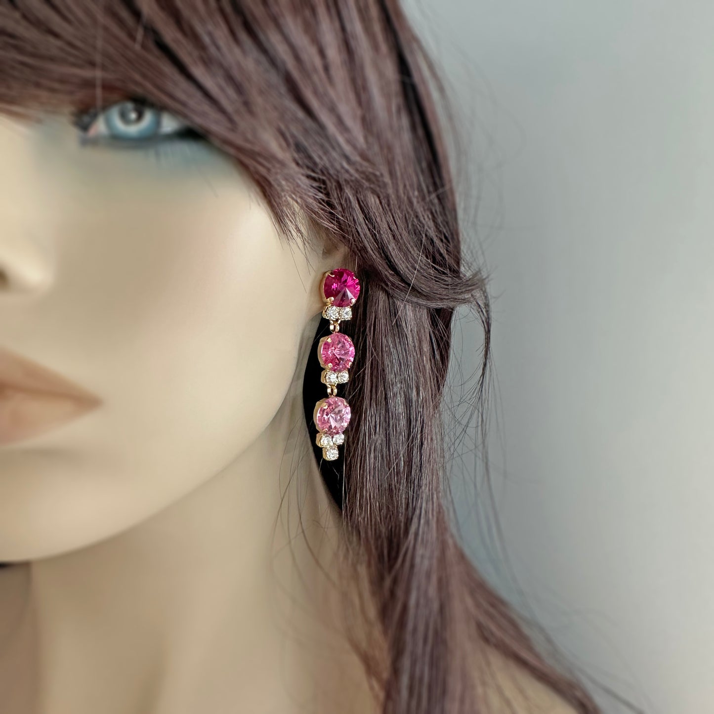 Peak Stiletto Post Earrings • Pink Ombre