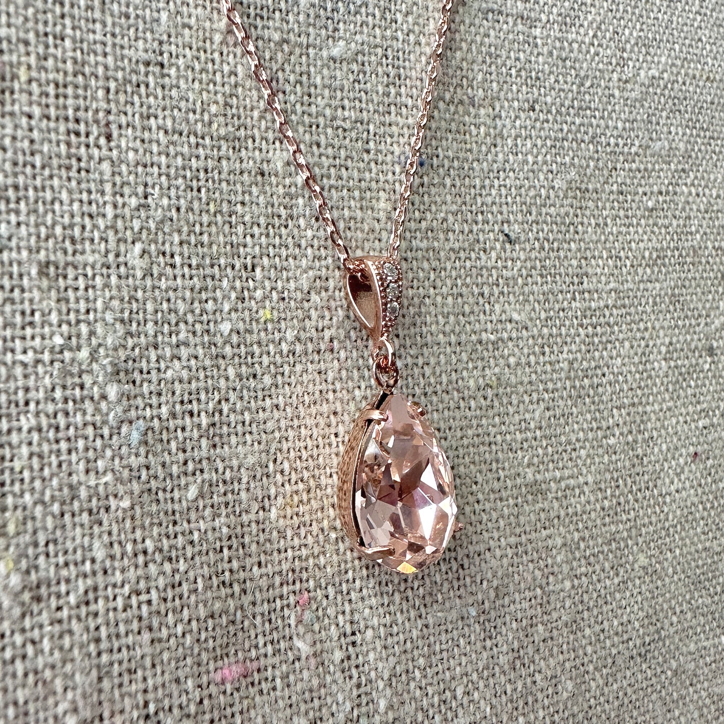 Pear Pavé Necklace • Medium
