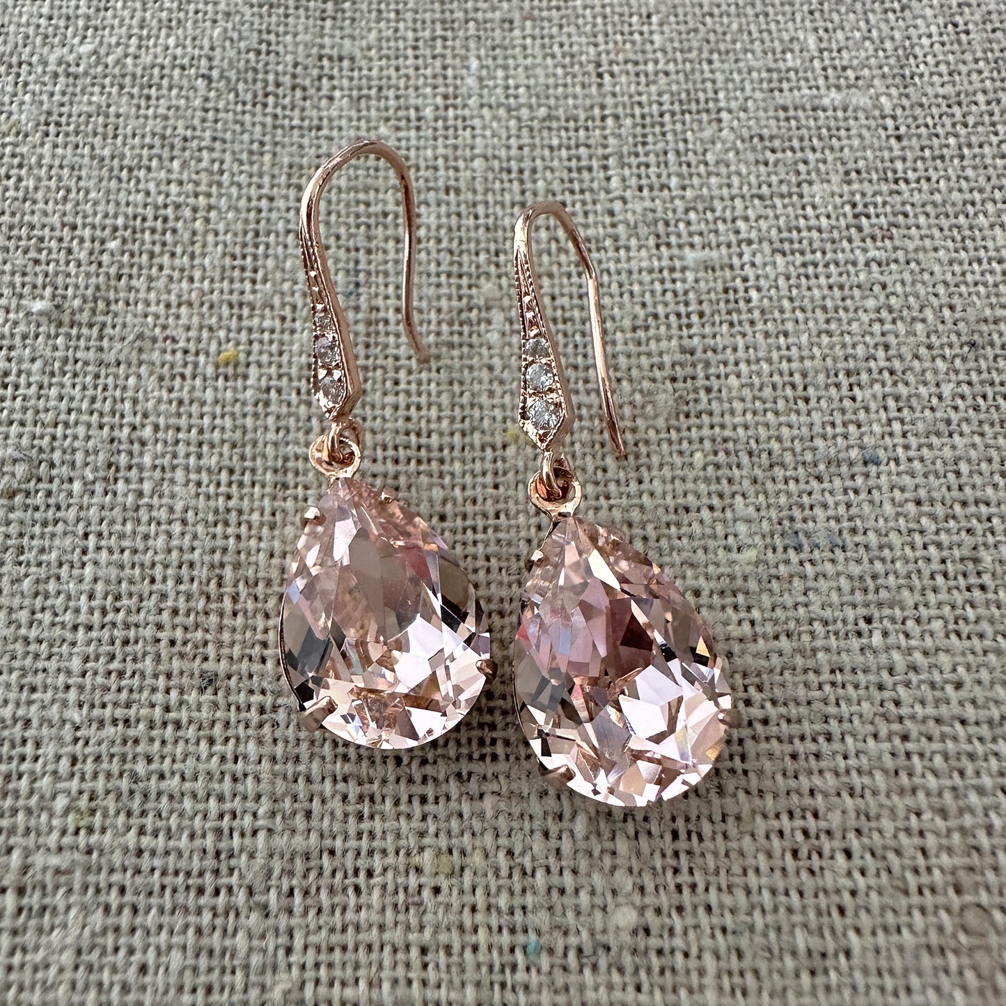 Pear Deco Pavé Earrings • Medium