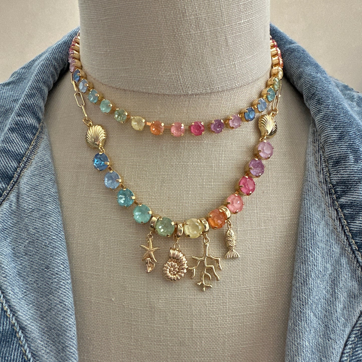 Sunlit Tides Classic Semi-Tennis Necklace