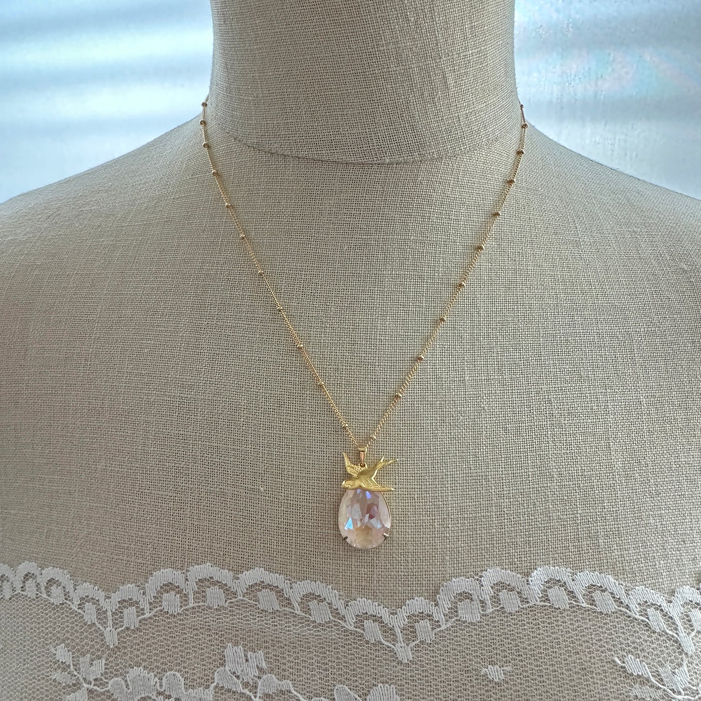 Swallow Serenade Pear Necklace