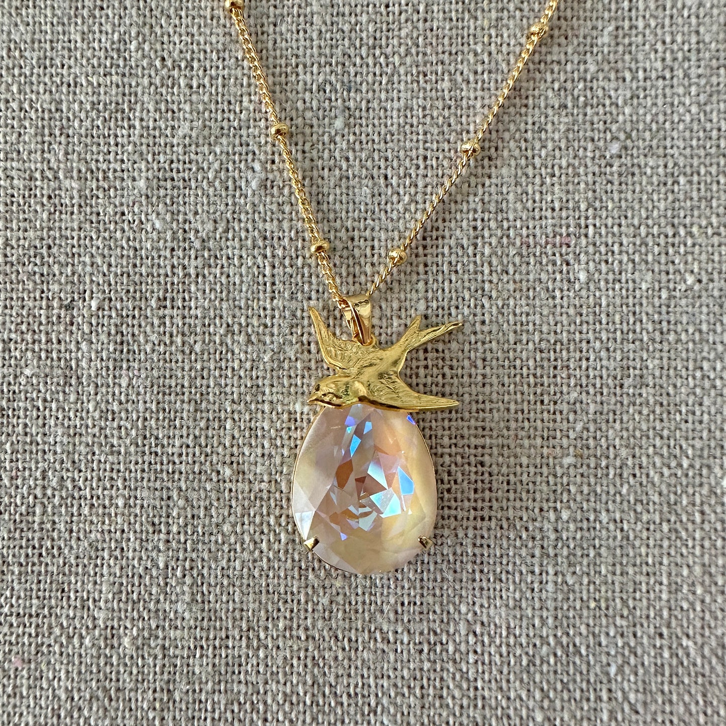 Swallow Serenade Pear Necklace