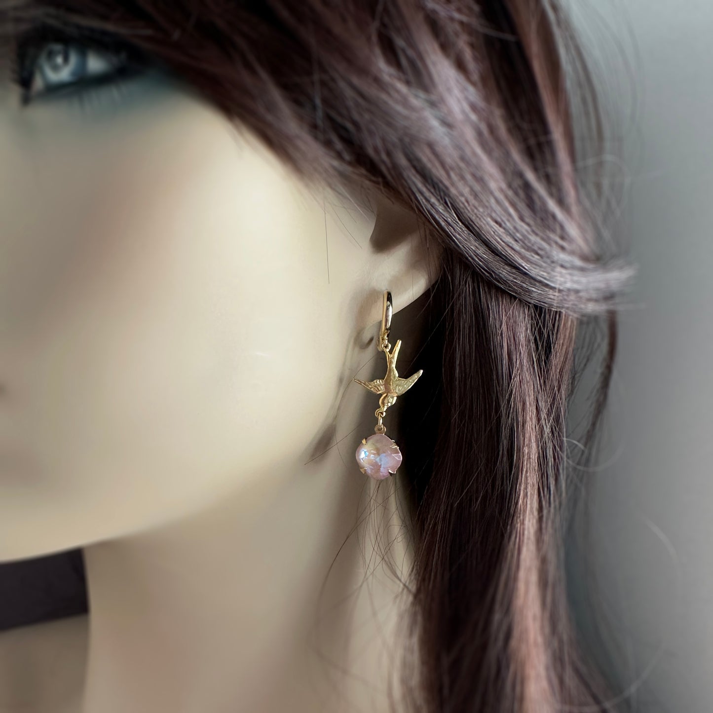 Swooping Swallows Huggie Hoop Earrings