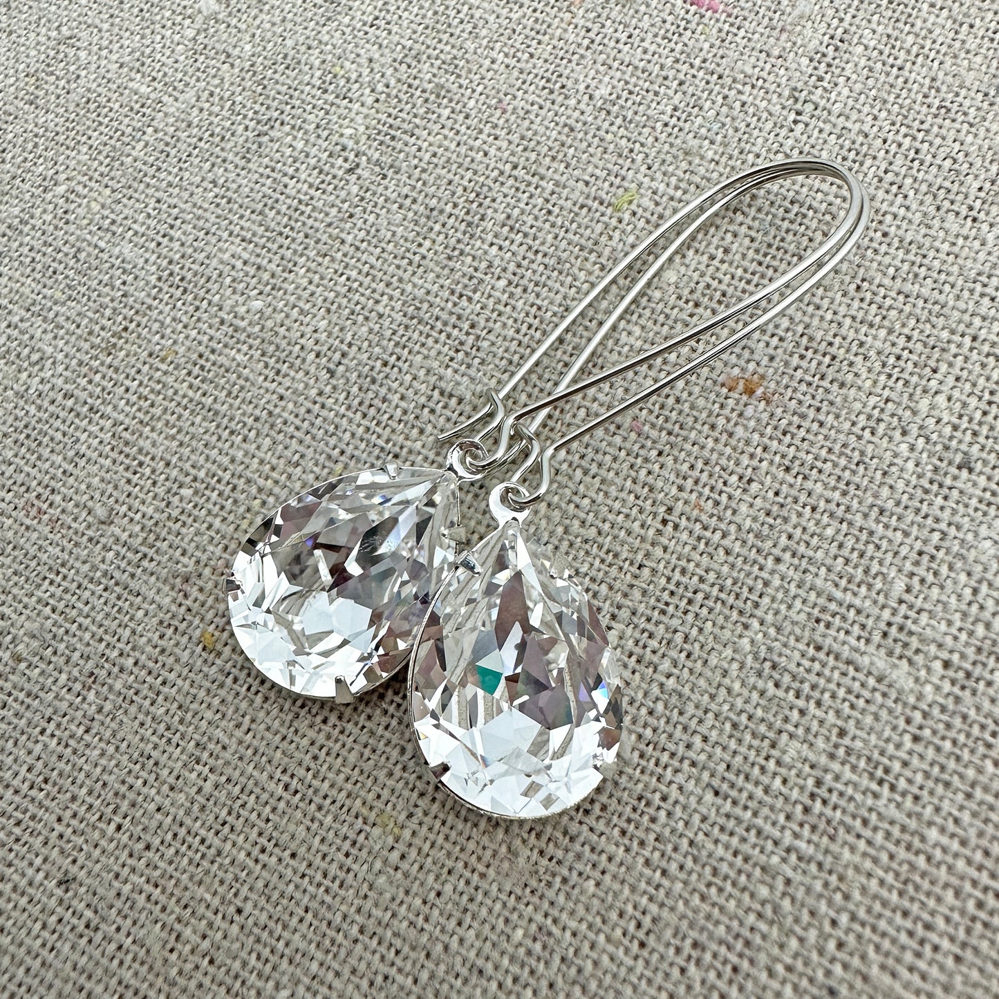 Long Large Pear Earrings