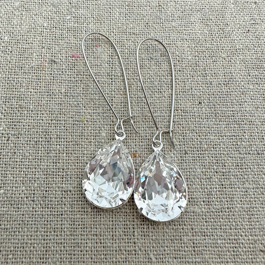 Long Large Pear Earrings