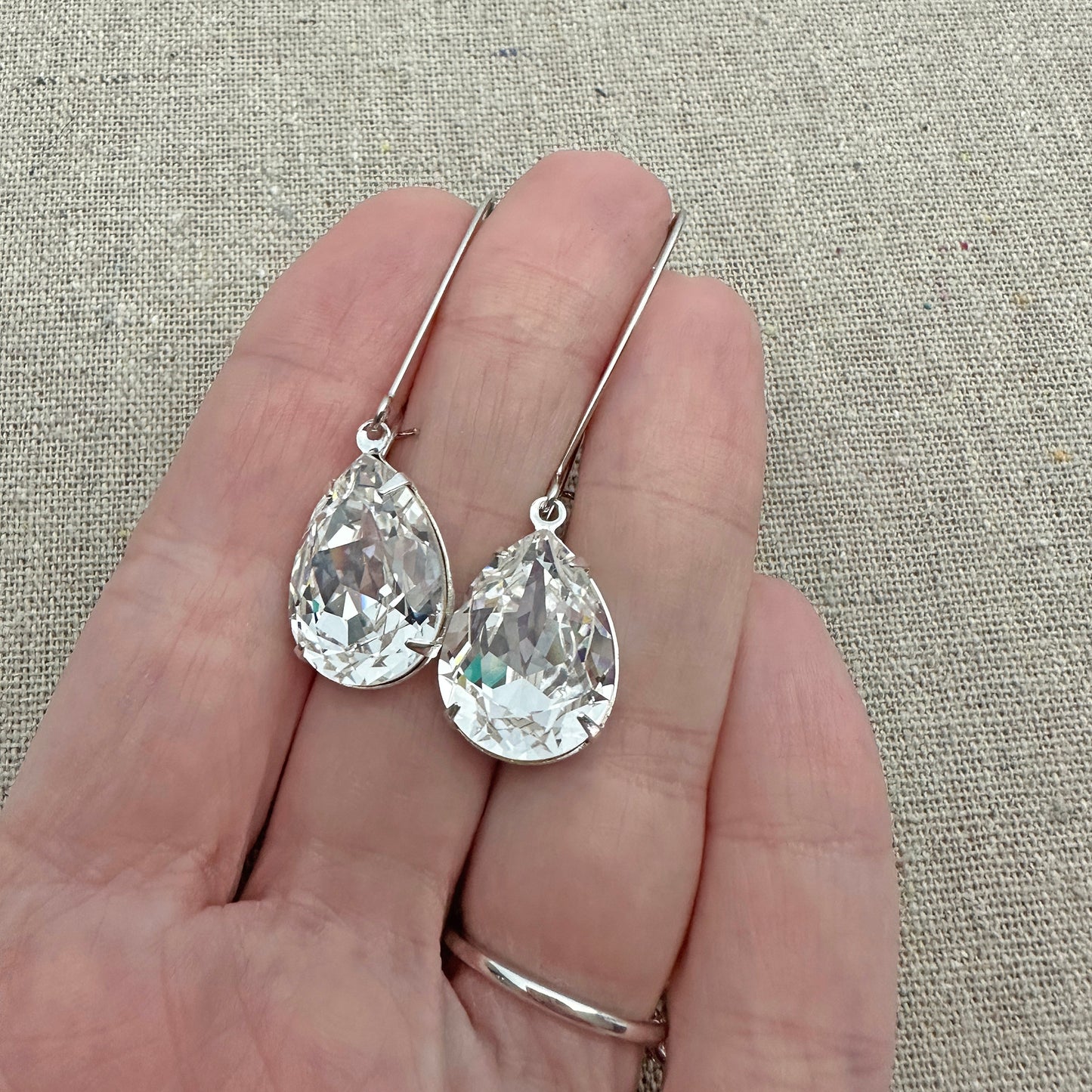 Long Large Pear Earrings