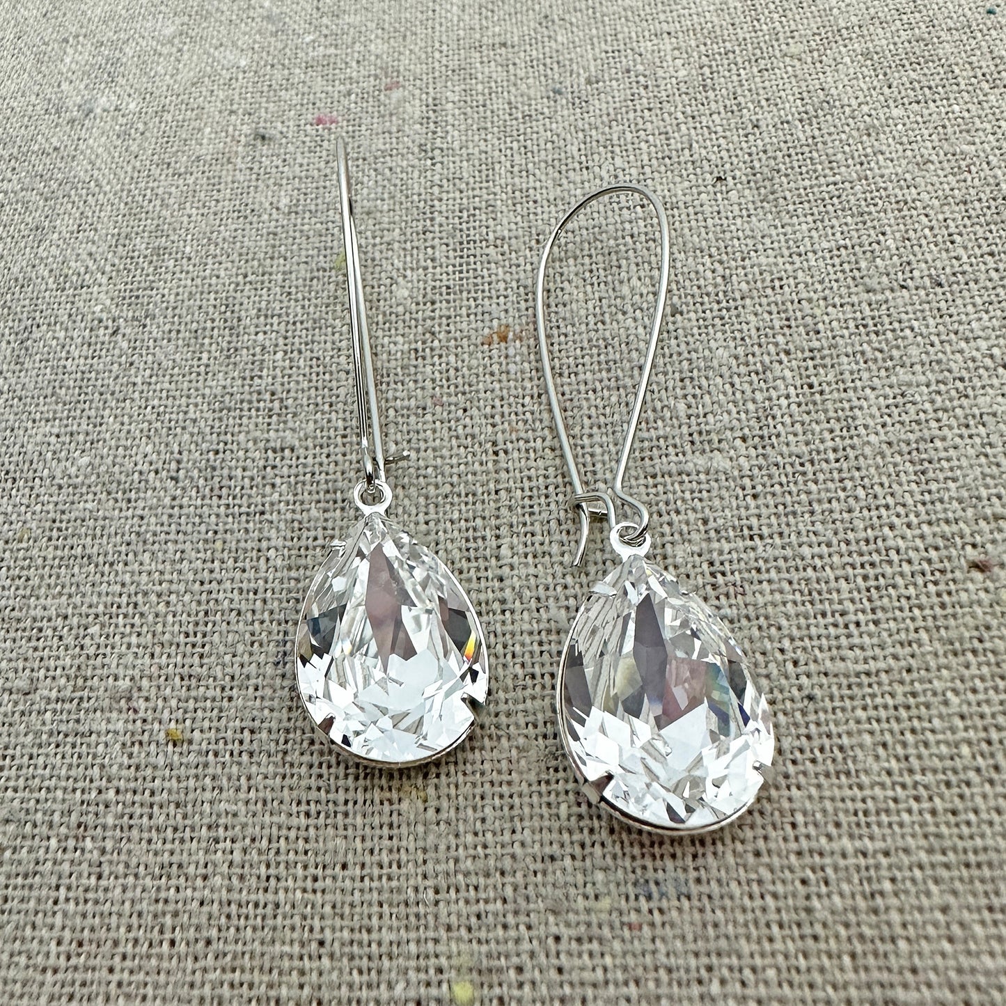 Long Large Pear Earrings
