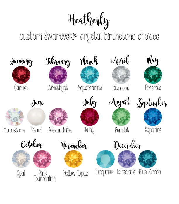 Diamante Birthstone Initial Necklace