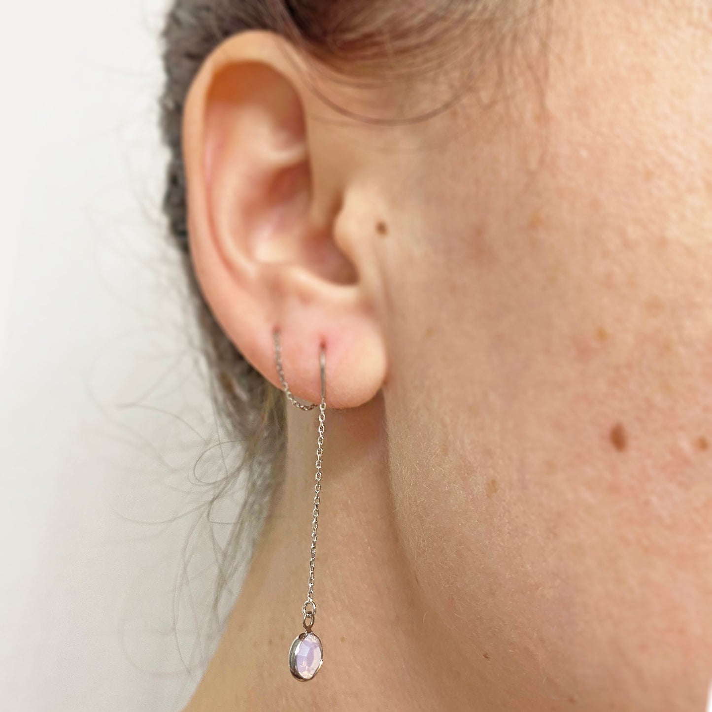 Opal Threader Earrings • 6mm