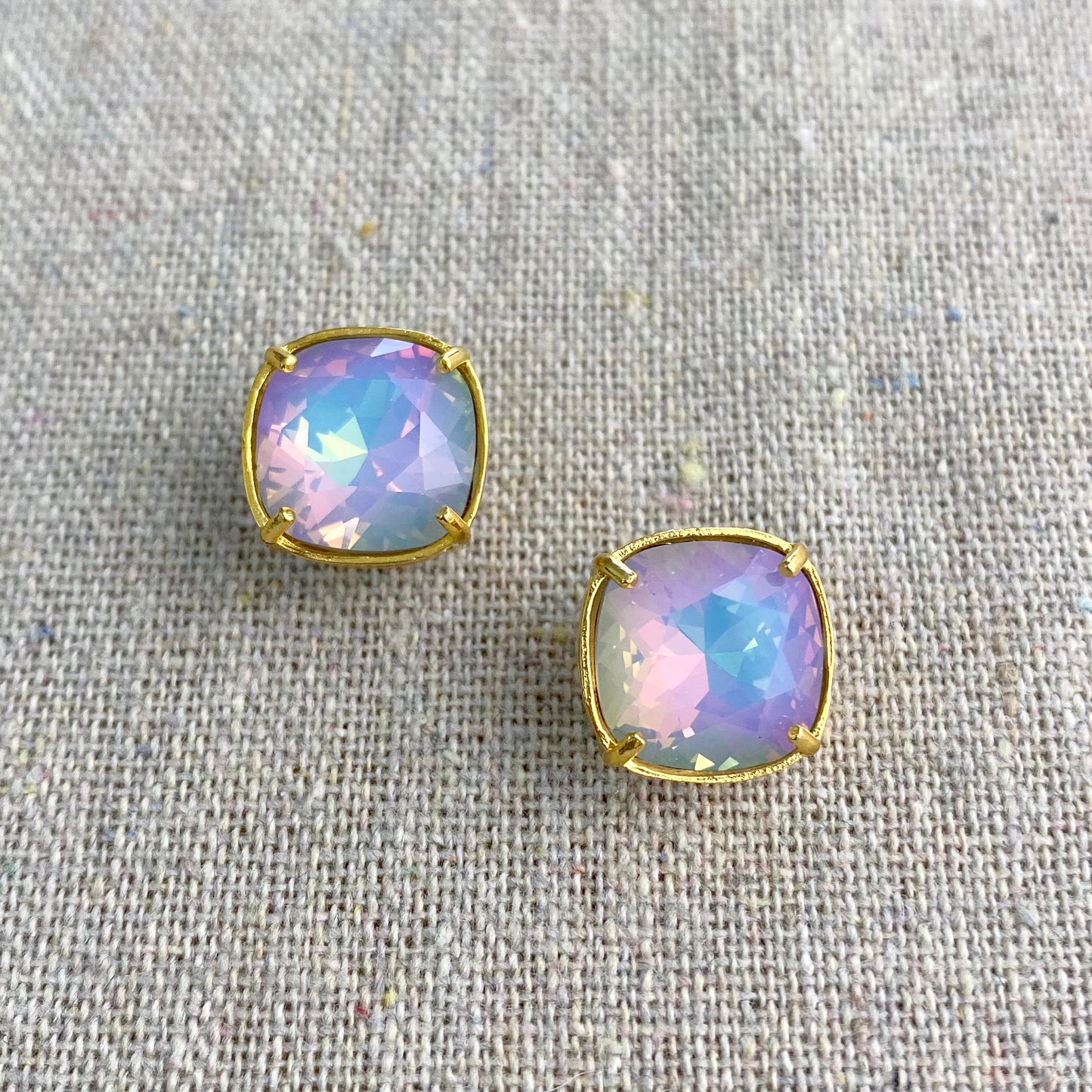 Large Cushion Modern Post Earrings