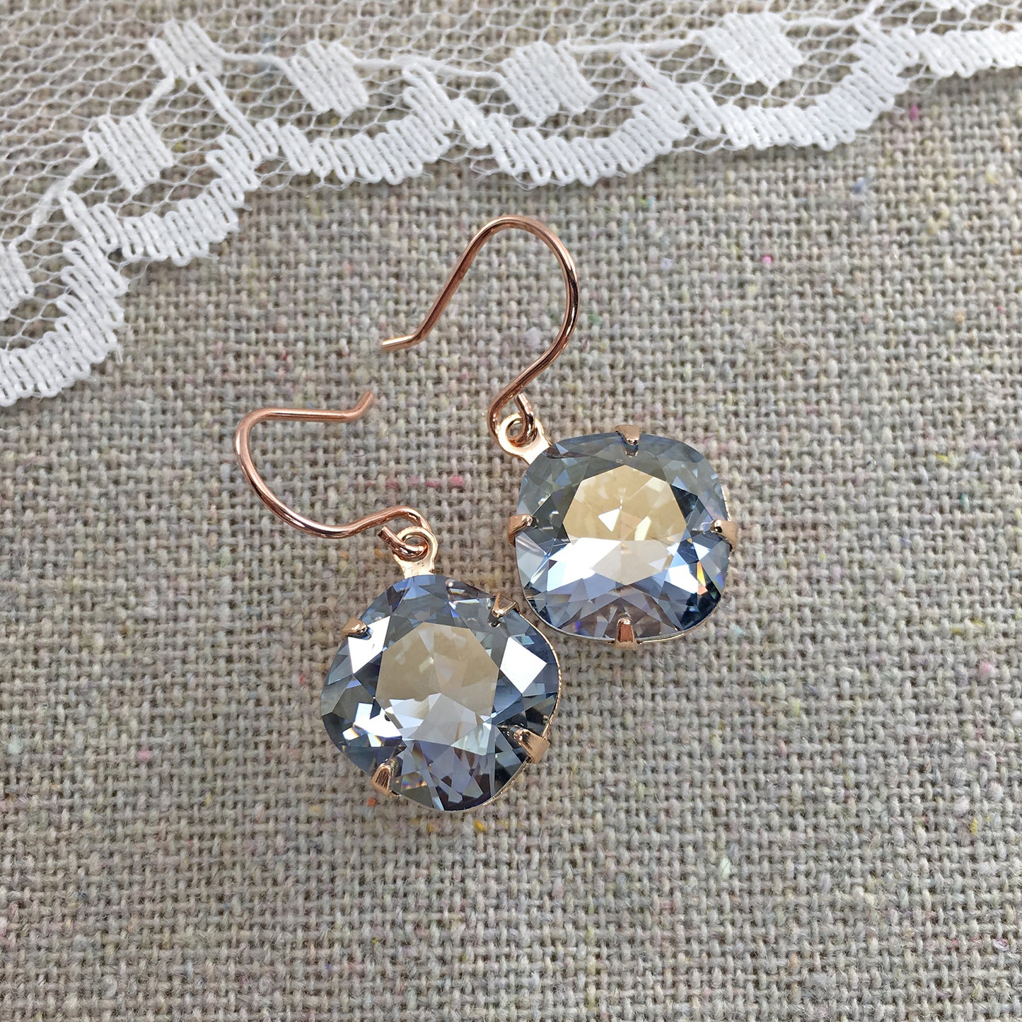 Large Cushion Dangling Earrings