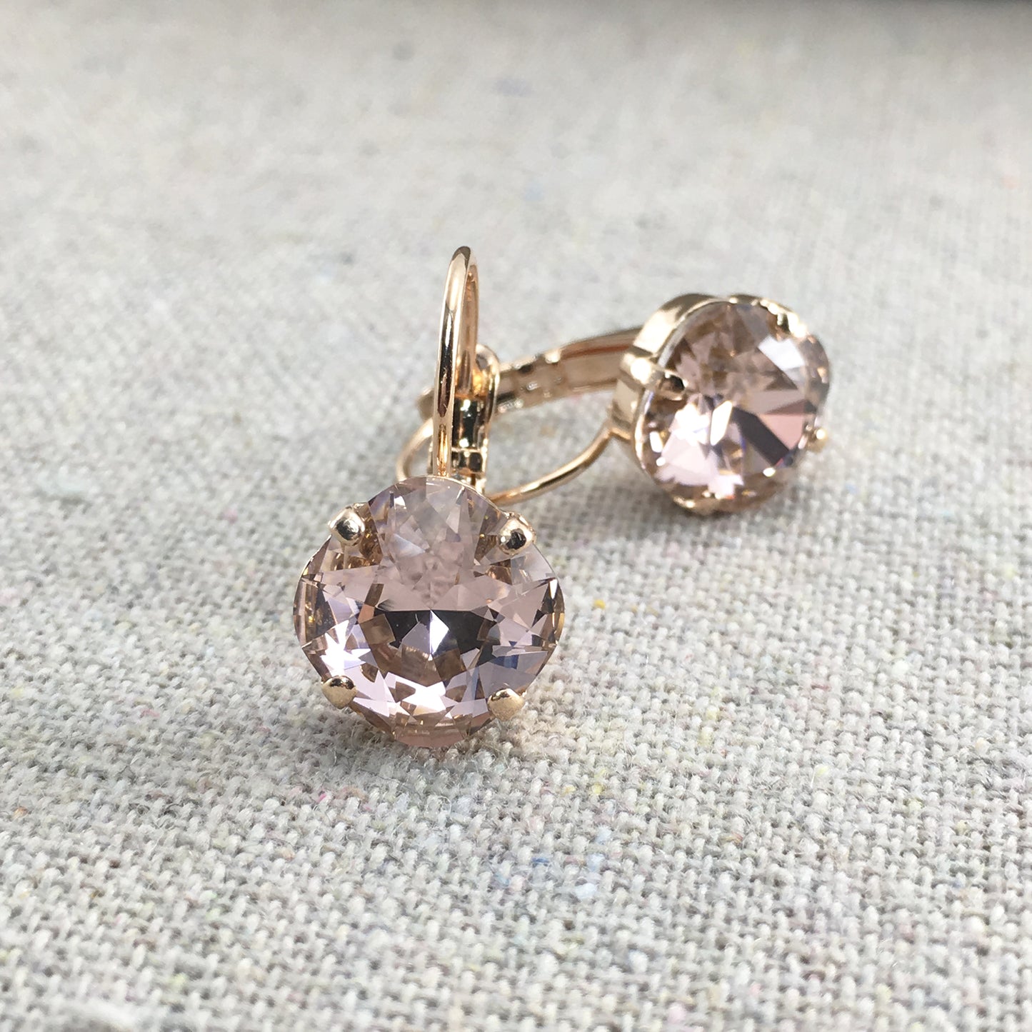 Large Cushion Leverback Earrings