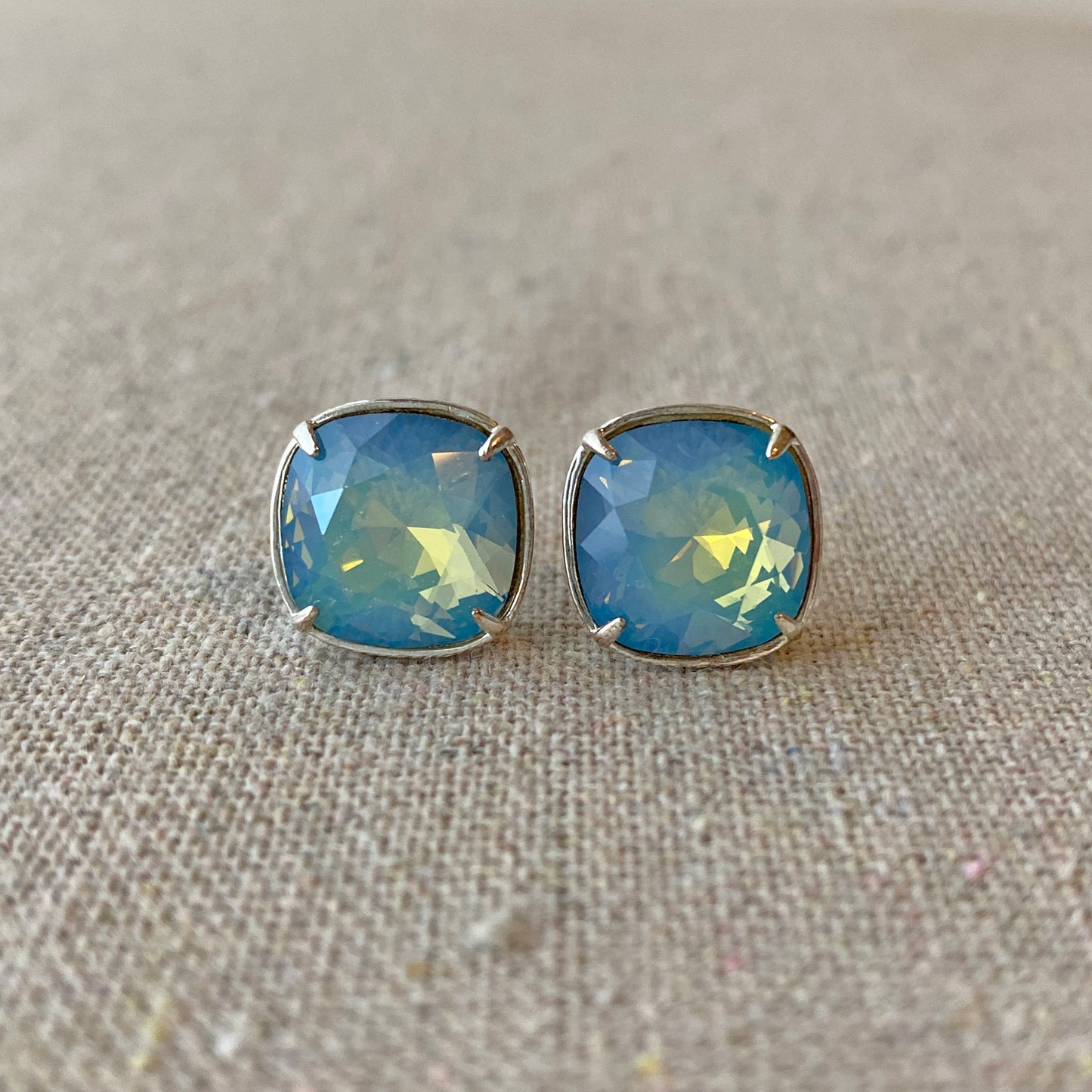 Large Cushion Modern Post Earrings