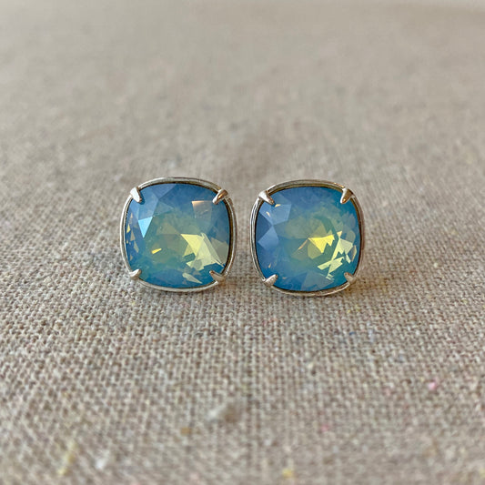 Large Cushion Modern Post Earrings