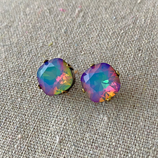 Large Cushion Post Earrings