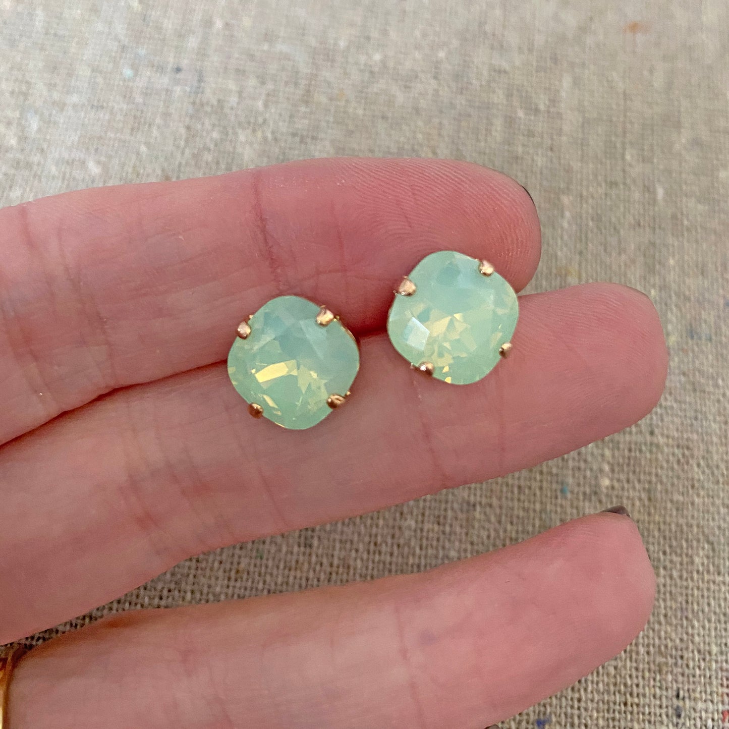 Medium Cushion Post Earrings