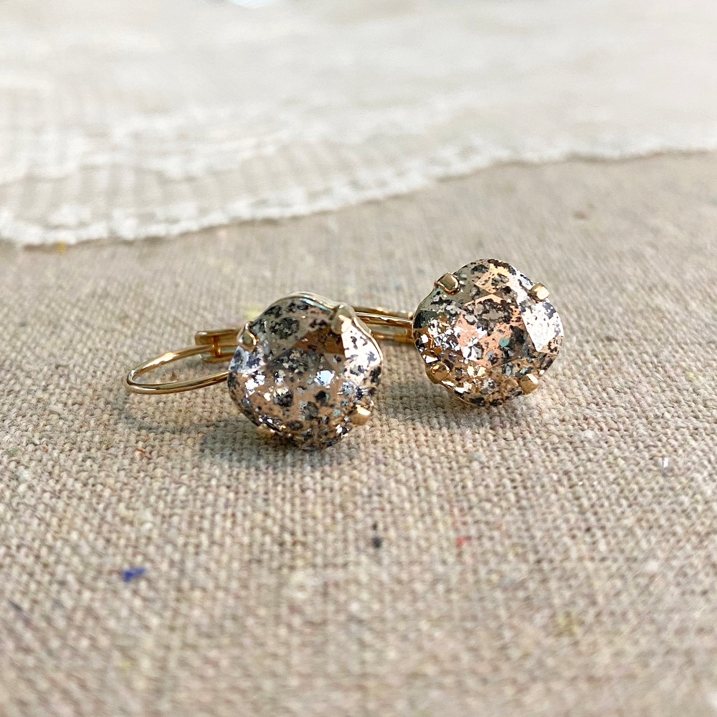 Medium Cushion Leverback Earrings