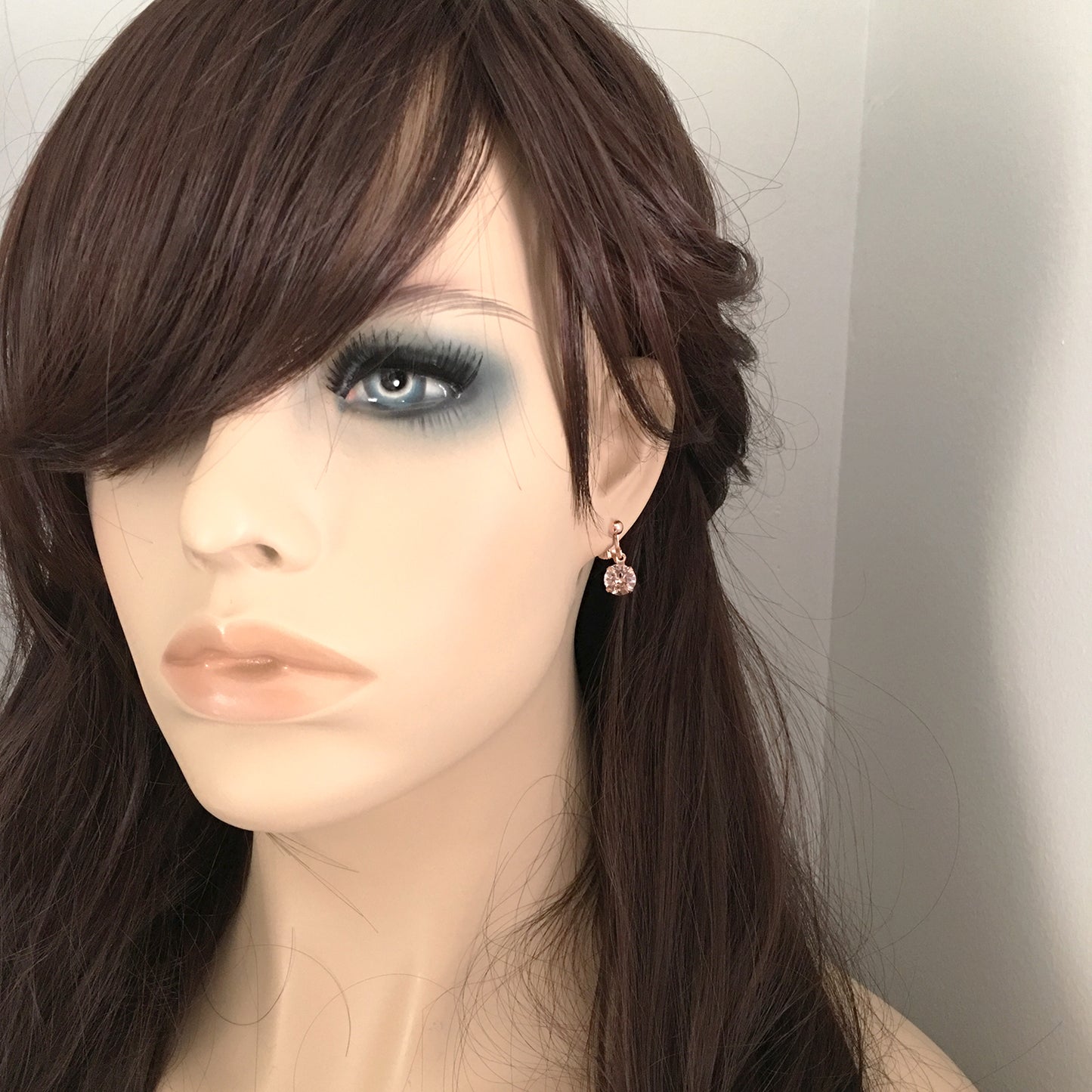 Diamante Dangling Clip-On Earrings