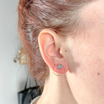 Diamante Hoop Post Earrings • 6mm