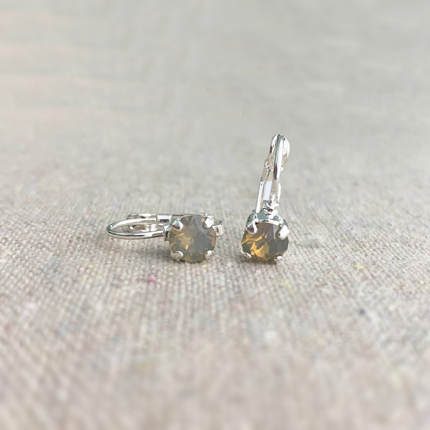 Diamante Leverback Earrings • 5mm