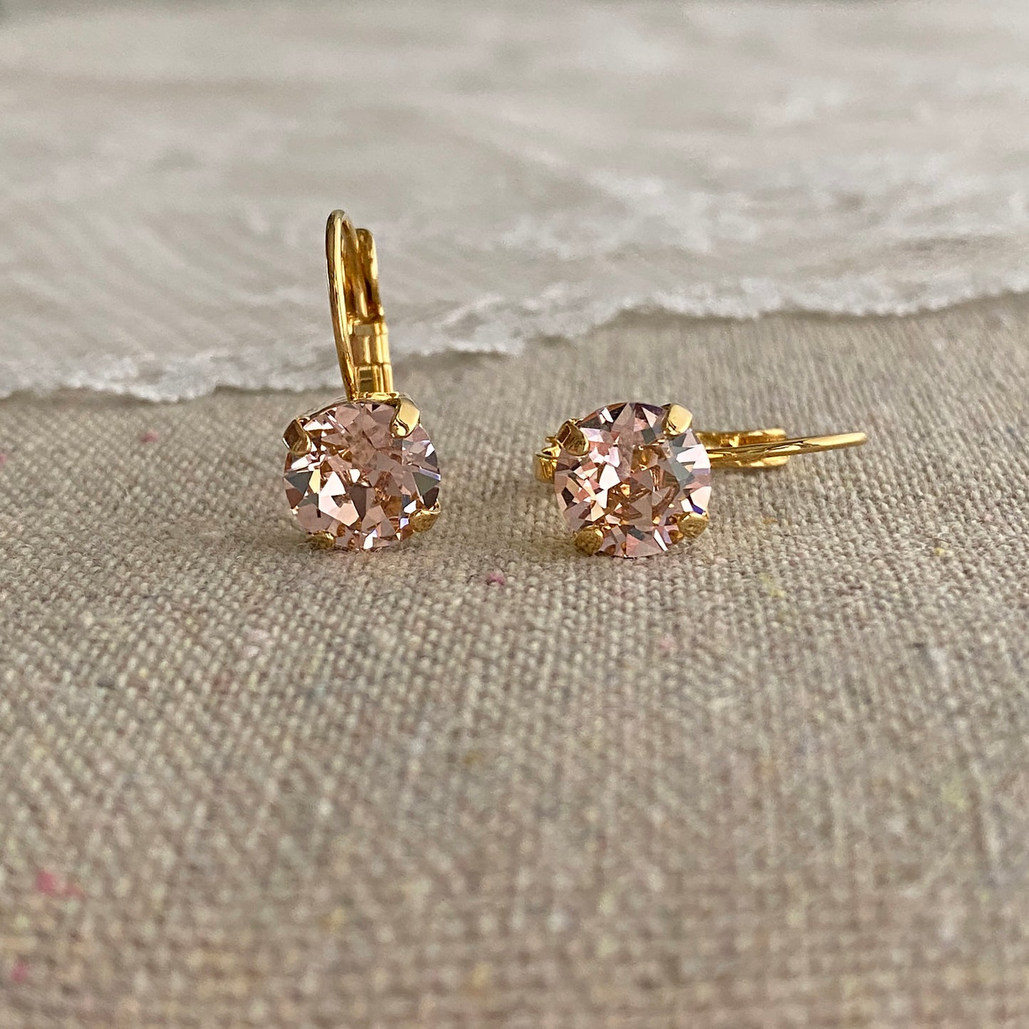 Diamante Leverback Earrings • 8mm