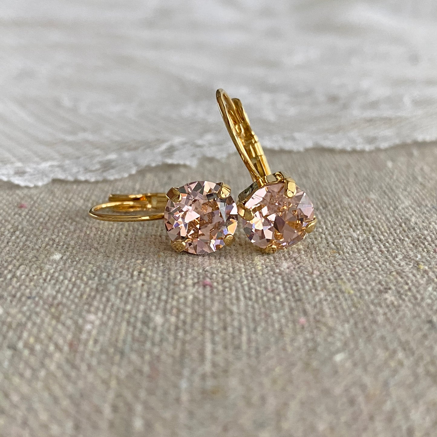 Diamante Leverback Earrings • 8mm