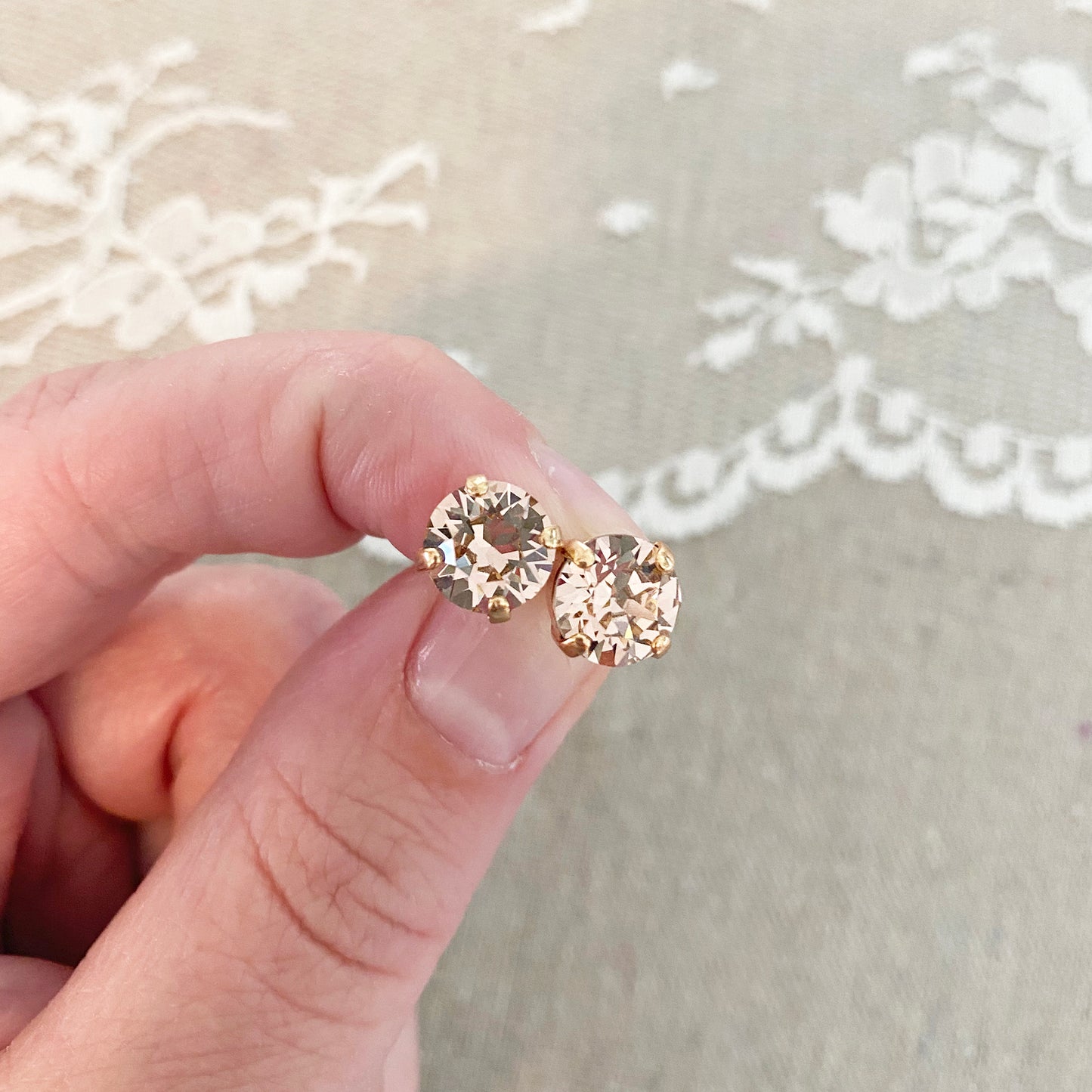 Diamante Post Earrings • 8mm