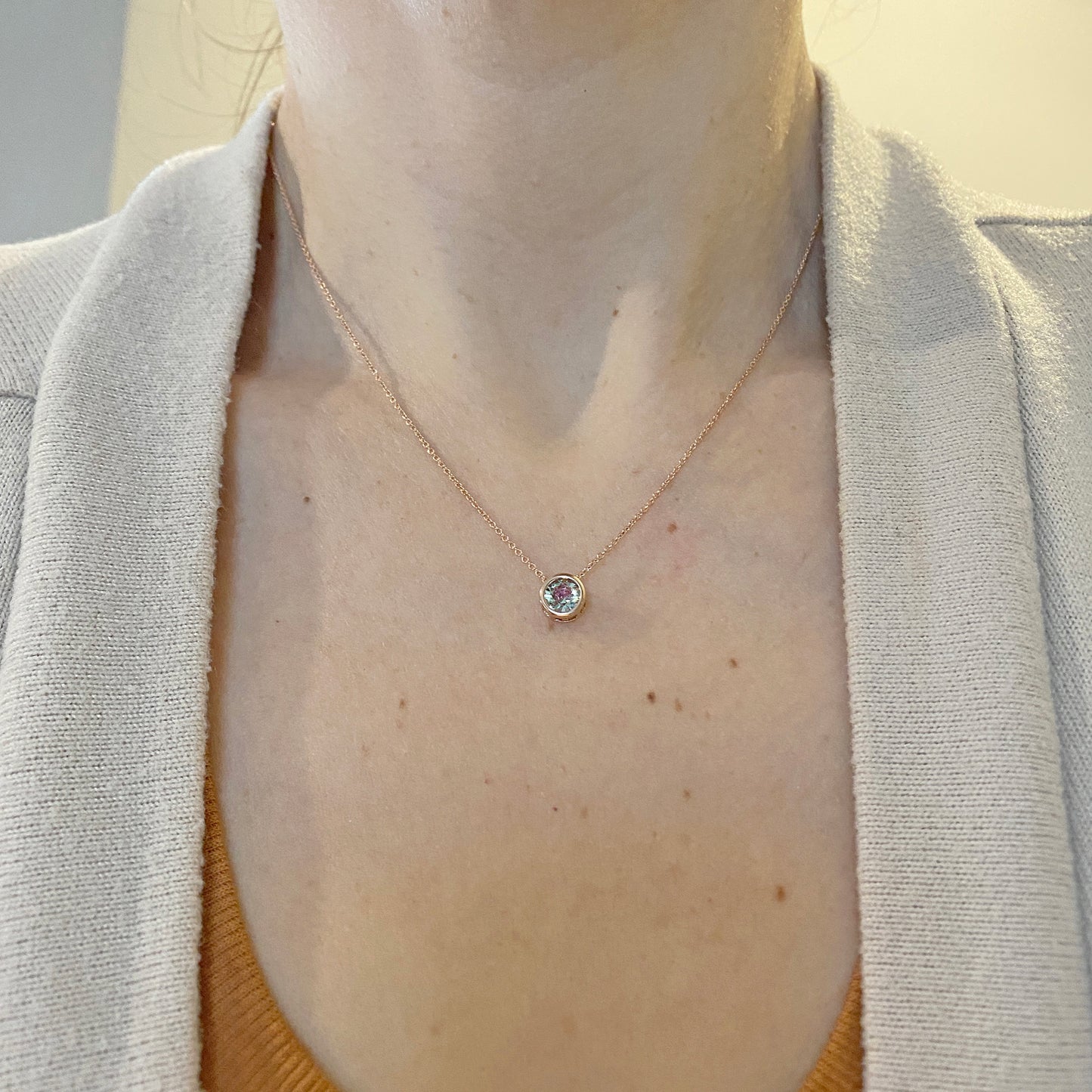 Diamante Slider Pendant Necklace • 6mm