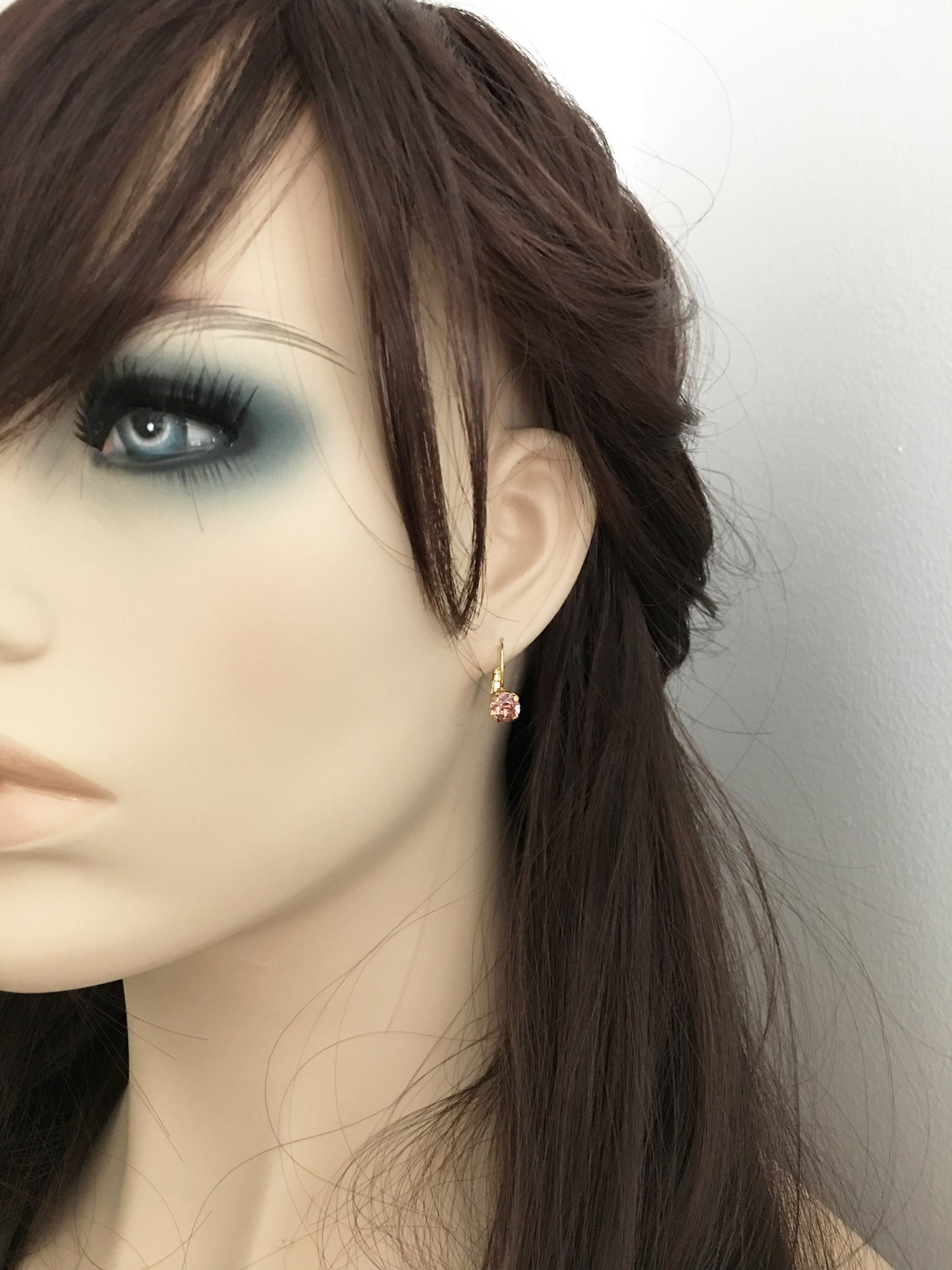 Small Diamante Leverback Earrings