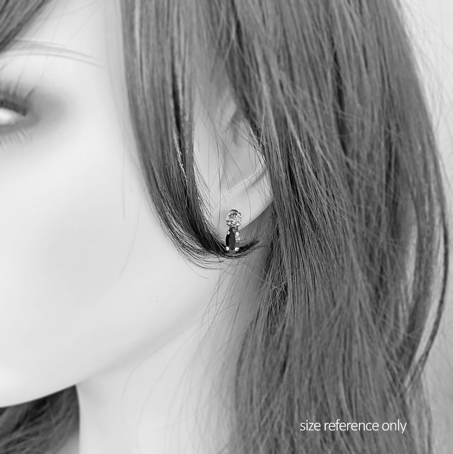 Doubled Up Diamante Marquise Bar Post Earrings