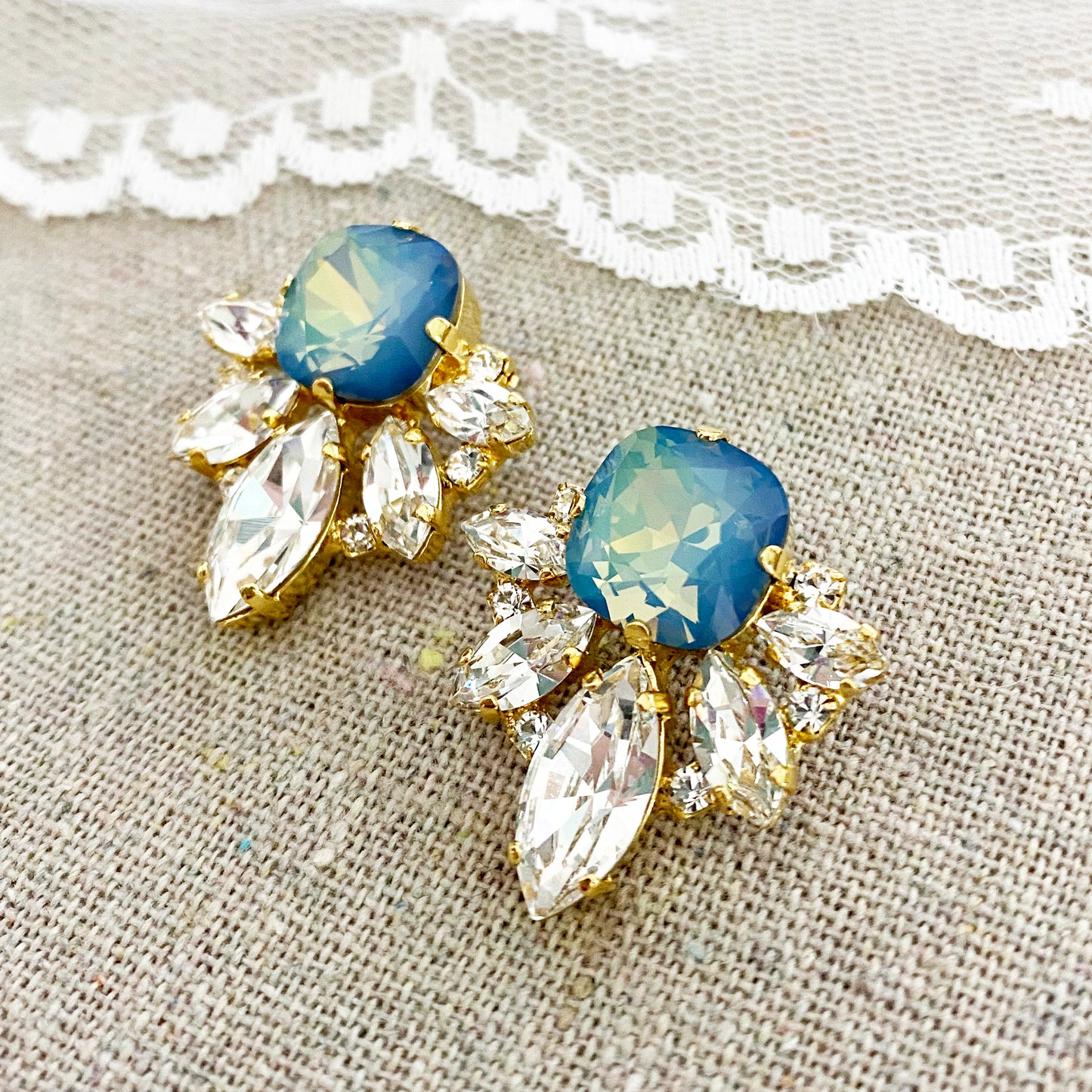 Grace Cushion Cluster Post Earrings