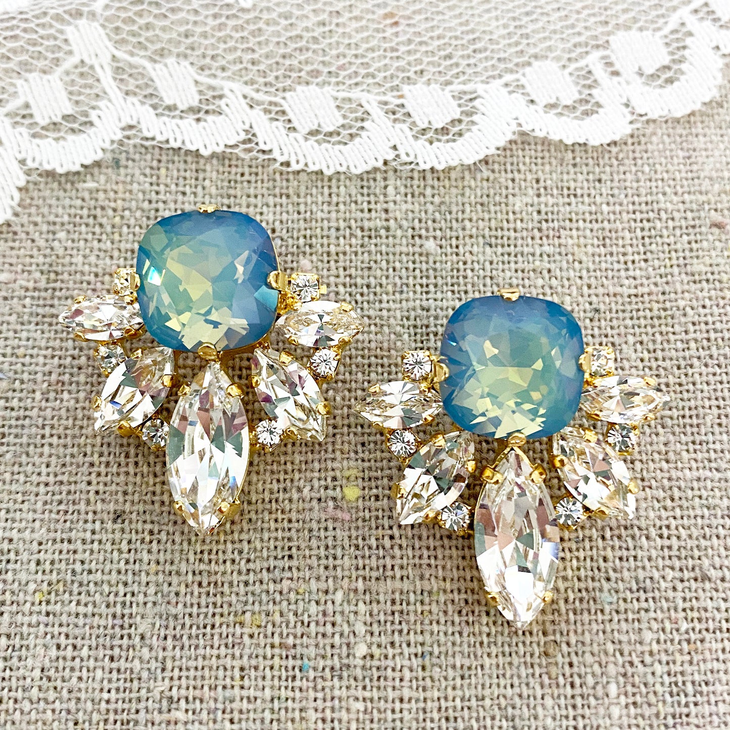 Grace Cushion Cluster Post Earrings