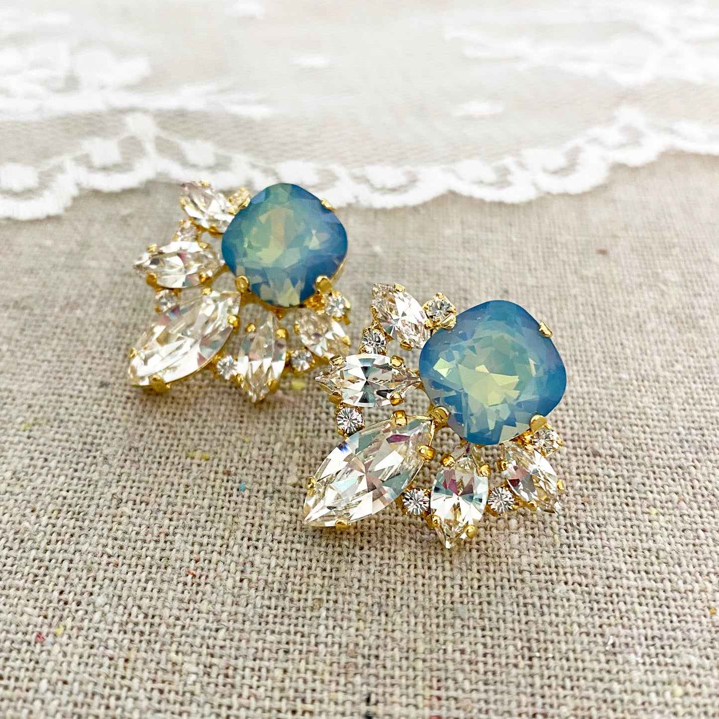 Grace Cushion Cluster Post Earrings