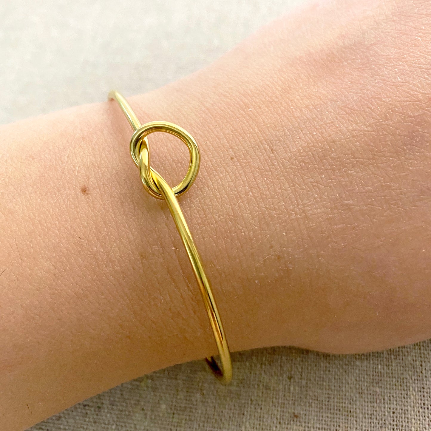 Heart Knot Initial Cuff Bracelet