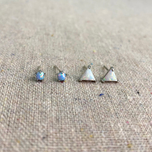 La Petite Posts • Blue Opal • Rhodium
