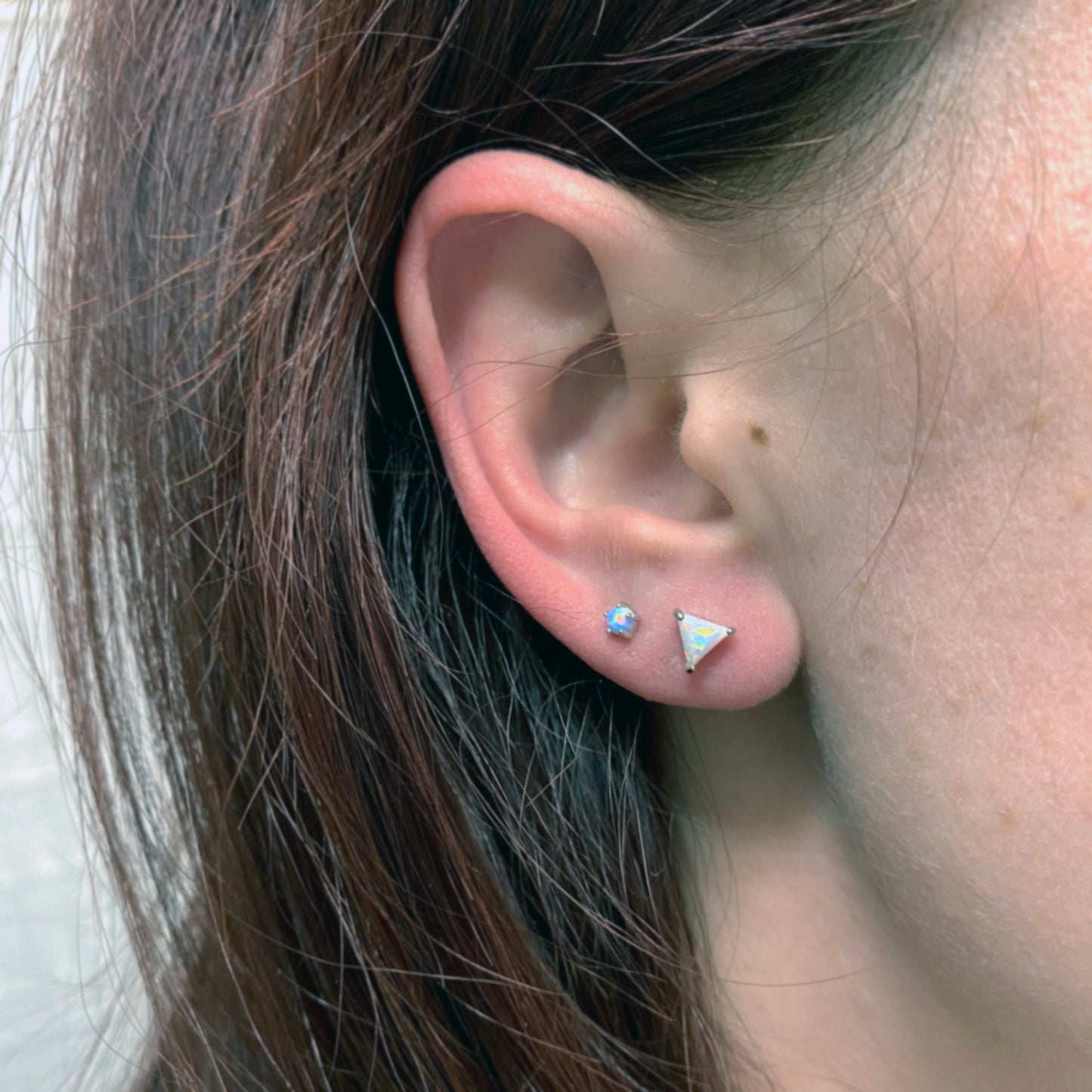 La Petite Posts • Blue Opal • Rhodium