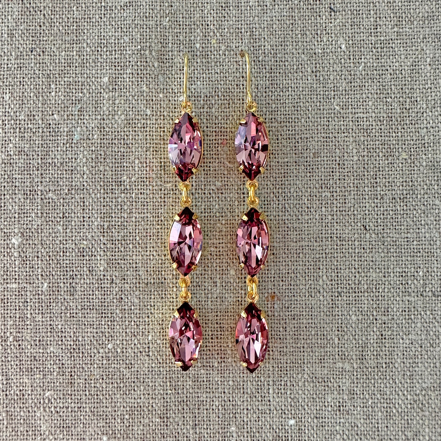 Extra Long Dangling Marquise Earrings