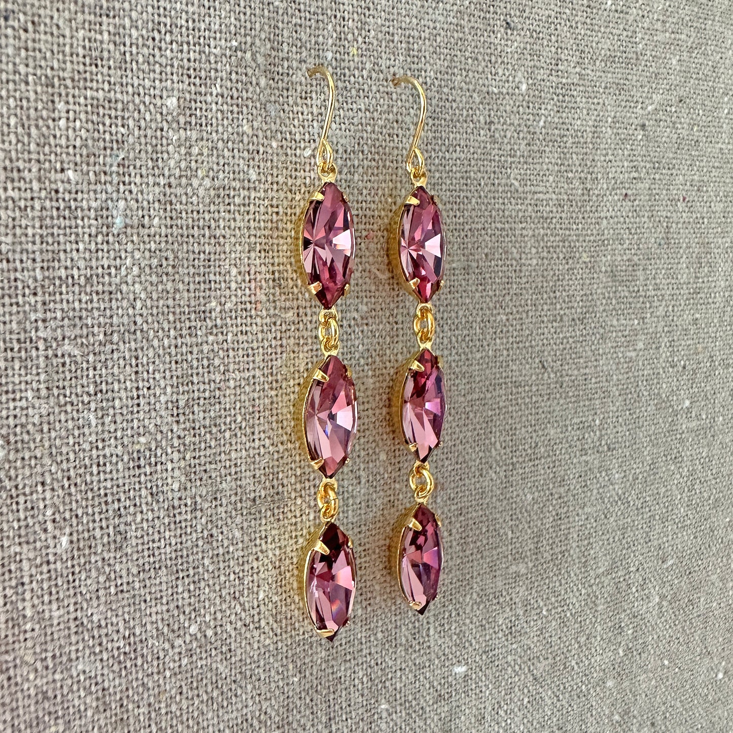 Extra Long Dangling Marquise Earrings