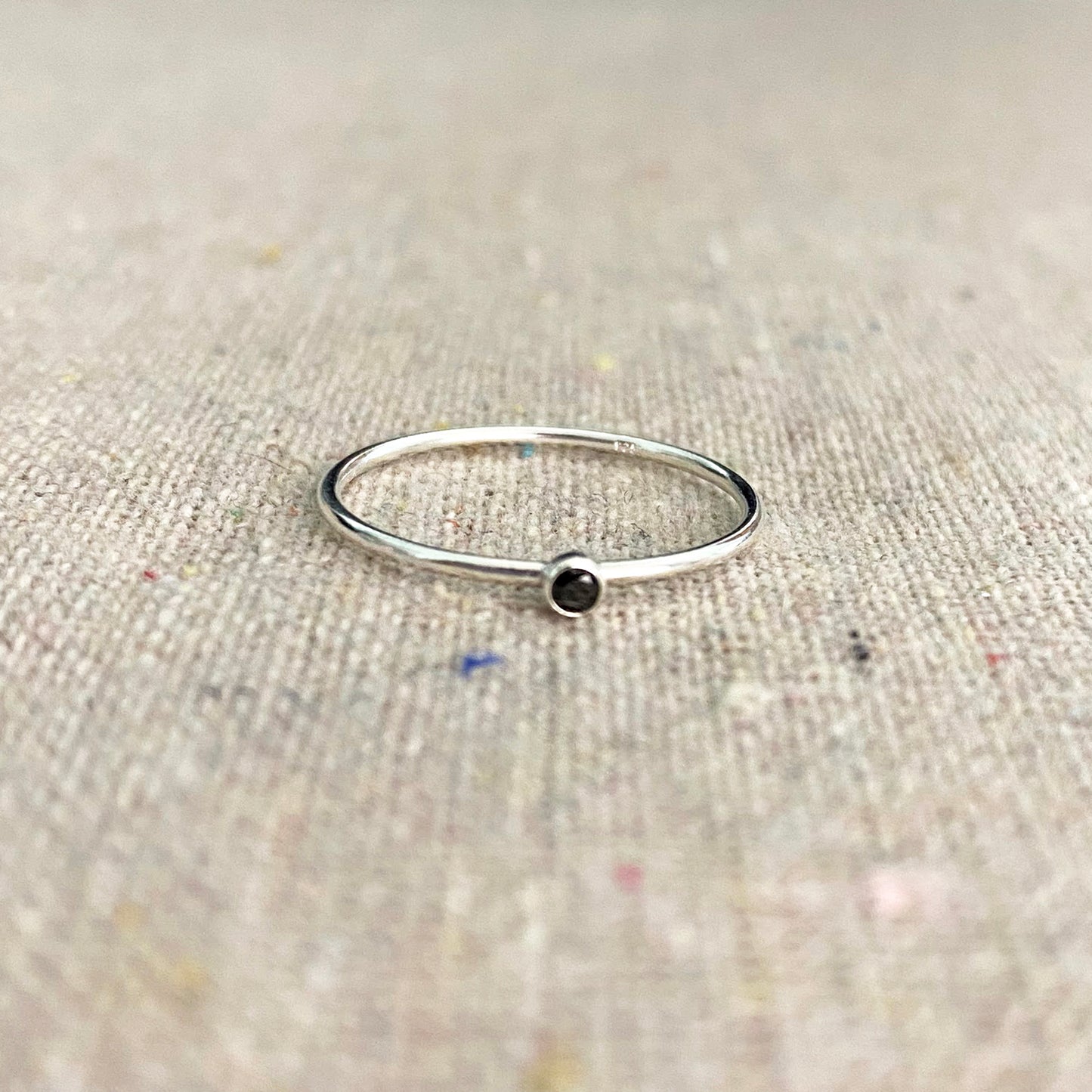 Micro Stone Stacking Ring • Sterling