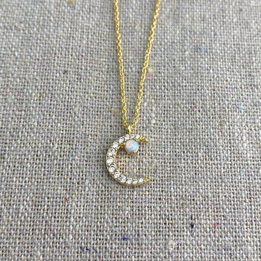 Moon Pave the Way Necklace